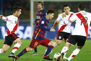 Messi, contra River en la final del Mundial de Clubes 2015