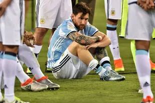 Lionel Messi en 2016, tras perder la final de la Copa América frente a Chile