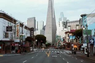 Las calles de San Francisco, desiertas por la cuarentena por la pandemia de coronavirus