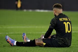 Neymar durante el partido con el Mónaco