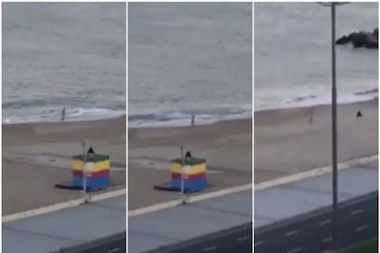 A pesar de la prohibición, un hombre se metió al mar desnudo en una playa de Mar del Plata