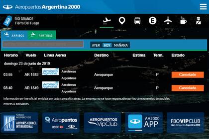 Las partidas hacia Aeroparque fueron canceladas.