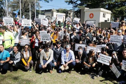 En la protesta hubo empleados y vecinos