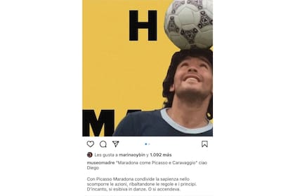 Con Picasso Maradona compartió la sabiduría de romper las acciones, anulando sus reglas y principios. Como por arte de magia, empezaba a bailar. O se encendía, publicó en Instagram el Museo de Arte Contemporáneo Donnaregina de Nápoles