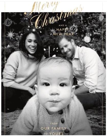 La postal familiar de los Sussex, con su hijo Archie Harrison como protagonista.