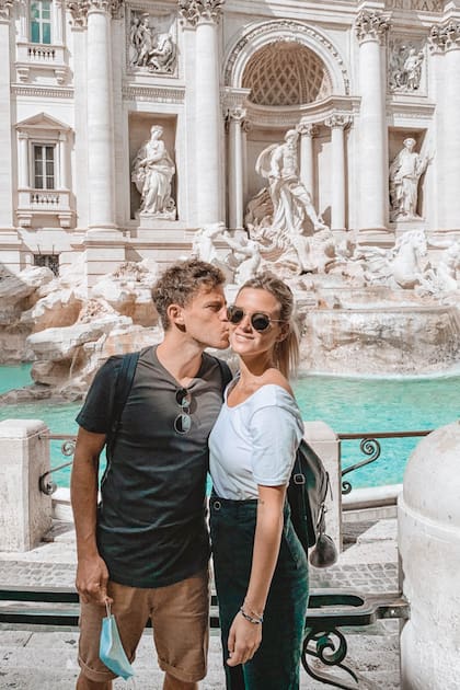 Luego de jugar la final del Masters 1000 de Roma, Diego y Eugenia pasearon por Roma.