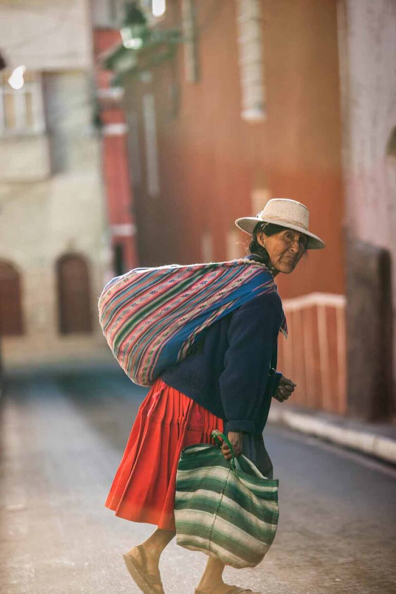 Una cholita en Potosí.