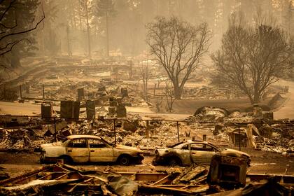 Hogares destruidos en Edgewood Lane Paradise, California,