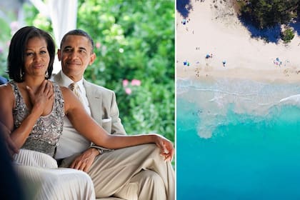 Barack y Michelle Obama disfrutan de sus vacaciones familiares en la Bahía de Kailua, una de las mejores playas estadounidenses, ubicada en Hawái