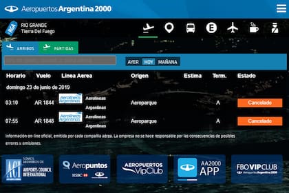 Las llegadas de Aeroparque fueron canceladas.