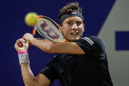 Olivo, durante su participación en el Challenger de Buenos Aires, en el que se despidió en el debut contra Facundo Argüello