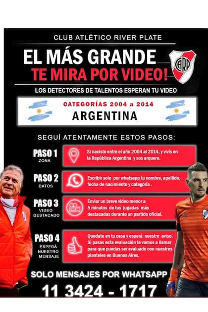 Apasionado por enseñar, Fillol está pendiente de las pruebas virtuales a arqueros, partes de las tareas que coordina en River