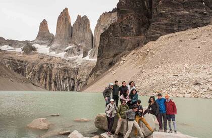 La emoción de llegar a las torres –la primera meta del viaje– después de subir 12 km y, en el final, trepar por las piedras.