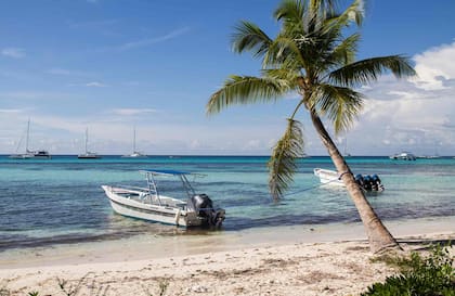 En el sur de la República Dominicana, Isla Saona es una reserva natural adonde se puede ir a pasar el día, caminar bajo las palmeras y nadar en aguas turquesas. Está a unos 40 minutos en lancha desde Bayahibe.
