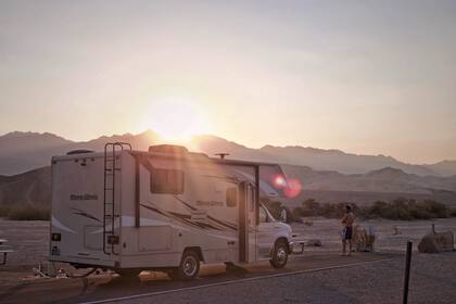 El RV con el que recorrieron 2900 kilómetros (1800 millas) por cuatro estados: California, Arizona, Utah y Nevada.