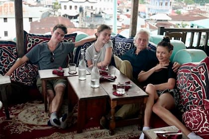 La familia unida: Catherine, Carys, Michael y Dylan
