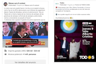 Qué candidatos gastaron más para publicitarse en Facebook en las PASO