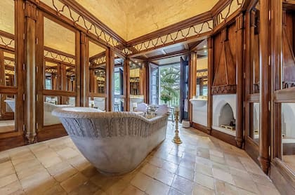 El fabuloso baño con chimenea
