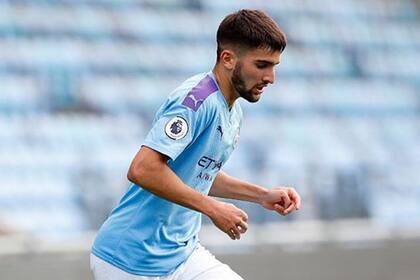 Benjamín Garré, cuando jugaba en Manchester City