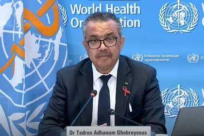 01-12-2021 El director general de la Organización Mundial de la Salud (OMS), Tedros Adhanom Ghebreyesus, en rueda de prensa tras la Asamblea Mundial de la Salud. A 1 de diciembre de 2021. SALUD OMS