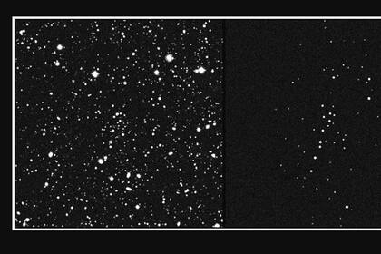 01/04/2024 Oculta en esta imagen de cielo profundo (izquierda) está Uma3/U1, un pequeño grupo de estrellas (derecha) unidas por su propia gravedad (¡y posiblemente incluso por materia oscura!) en órbita alrededor de la Vía Láctea. POLITICA INVESTIGACIÓN Y TECNOLOGÍA CFHT/S. GWYN (DCHA.) / S. SMITH (IZQ.)