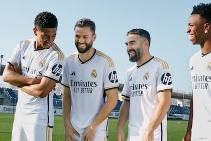 02/02/2024 Fútbol.- HP se une al Real Madrid como patrocinador principal. La marca tecnológica estadounidense se convierte en la primera en lucir su logo en la manga de la camiseta del equipo blanco DEPORTES HP