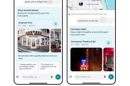 02/02/2024 Google Maps prueba la IA generativa conversacional para descubrir lugares . Google ha iniciado las pruebas de una nueva forma de descubrir lugares en Google Maps con inteligencia artificial (IA) generativa, a través del análisis de las aportaciones de la comunidad para ofrecer sugerencias de confianza. POLITICA GOOGLE