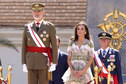 03/07/2024 Los Reyes, durante la entrega del despacho de dama alférez cadete a la Princesa Leonor en la Academia Militar de Zaragoza POLITICA EUROPA ESPAÑA SOCIEDAD