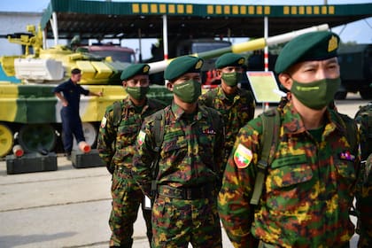 04/02/2022 Militares del Ejército birmano durante un desfile en Rusia POLITICA BIRMANIA (MYANMAR) INTERNACIONAL ALEXEY MAISHEV / SPUTNIK / CONTACTO