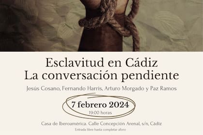 04/02/2024 El Ayuntamiento acoge en la Casa de Iberoamérica un debate sobre la esclavitud en Cádiz.. El Ayuntamiento de Cádiz acogerá en la Casa de Iberoamérica un debate titulado 'La esclavitud en Cádiz. La conversación pendiente'. La charla que reunirá a los artistas Paz Ramos y Fernando Harris, creadores de la historia de 'Ekumbi y la Leyenda de la capoeira' y a los especialistas en temas de esclavitud Jesús Cosano y Arturo Morgado el próximo miércoles, 7 de febrero, a las 19,00 horas. POLITICA AYUNTAMIENTO DE CÁDIZ