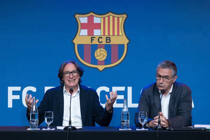 04/08/2023 El director del área de Sostenibilidad del FC Barcelona Jordi Portabella y el gerente del área de Movilidad del Ayuntamiento de Barcelona Xavier Patón. El Ayuntamiento de Barcelona y el FC Barcelona han pactado prohibir el acceso a vehículos de cuatro ruedas al entorno del Estadi Olímpic Lluis Companys tres horas antes del inicio de los partidos que el club blaugrana disputará en este campo. POLITICA ESPAÑA EUROPA CATALUÑA SOCIEDAD DAVID ZORRAKINO - EUROPA PRESS