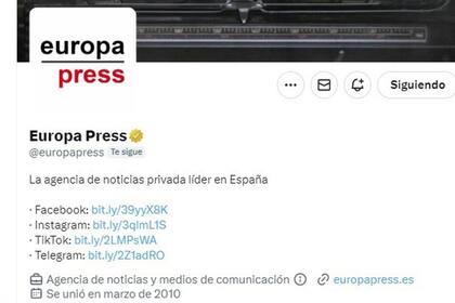 06/02/2023 Perfil de Europa Press verificado con la insignia dorada POLITICA INVESTIGACIÓN Y TECNOLOGÍA TWITTER.COM