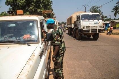 08-02-2021 Un convoy humanitario en Bangui, República Centroafricana POLITICA AFRICA REPÚBLICA CENTROAFRICANA MINUSCA