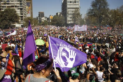 08-03-2020 Marcha feminista convocada por la Coordinadora 8M, en Plaza Italia, Santiago de Chile POLITICA SUDAMÉRICA CHILE STR/AGENCIAUNO