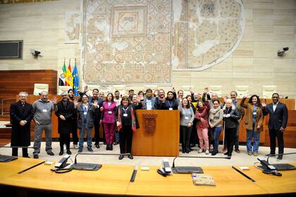 08/02/2023 Participantes en el XIV Encuentro Cívico Iberoamericano, en la Asamblea de Extremadura, en Mérida. SOCIEDAD ESPAÑA EUROPA EXTREMADURA ASAMBLEA DE EXTREMADURA