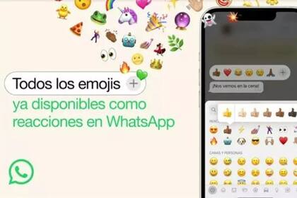 08/08/2022 WhatsApp amplía a las reacciones todos los emoji de la plataforma POLITICA INVESTIGACIÓN Y TECNOLOGÍA META