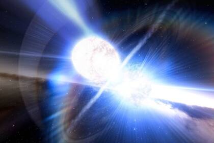 09/12/2022 Descifran inesperados secretos en las explosiones de kilonova.  Estudiando vestigios de una explosión de rayos gamma (GRB) de 2021, astrónomos hallaron señales sorprendentes de una fusión de estrellas de neutrones, y no la esperada huella de supernova.  POLITICA INVESTIGACIÓN Y TECNOLOGÍA NOIRLAB/NSF/AURA/J. DA SILVA/SPACEENGINE