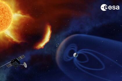 10-02-2022 Ilustración artística de la futura misión Vigil.  La ESA ha elegido Vigil como nombre para la primera misión espacial dedicada específicamente a la alerta continua temprana frente a los eventos solares.  POLITICA INVESTIGACIÓN Y TECNOLOGÍA ESA