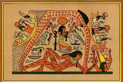 10/04/2024 La diosa del cielo Nut, cubierta de estrellas, es sostenida en alto por su padre, POLITICA INVESTIGACIÓN Y TECNOLOGÍA : E. A. WALLIS BUDGE, THE GODS OF THE EGYPTIANS,