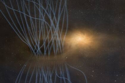 10/04/2024 La estrella bebé en el centro está rodeada por un disco brillante llamado disco protoestelar. POLITICA INVESTIGACIÓN Y TECNOLOGÍA ALMA (ESO/NAOJ/NRAO)