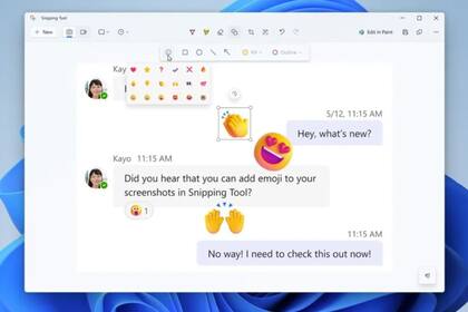 10/05/2024 REcortes permitirá añadir emojis a las capturas de pantalla POLITICA INVESTIGACIÓN Y TECNOLOGÍA MICROSOFT
