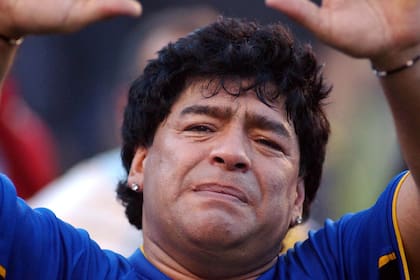 Diego Maradona, en su despedida en la cancha de Boca