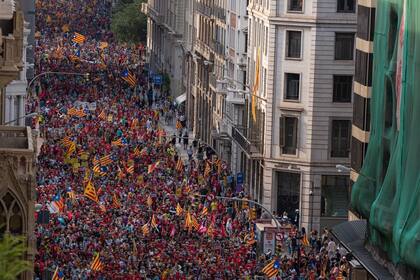 11-09-2021 Manifestación de la ANC por la Diada en la Via Laietana de Barcelona CATALUÑA ESPAÑA EUROPA BARCELONA POLÍTICA PAU VENTEO - EUROPA PRESS