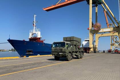 11/01/2023 Batería antimisles 'Nasams' a su llegada a Letonia POLITICA EMAD