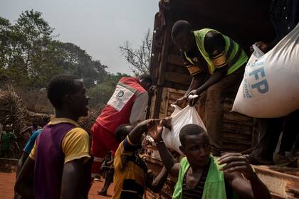 12-02-2021 Reparto de ayuda humanitaria a desplazados en Siwa, República Centroafricana POLITICA AFRICA INTERNACIONAL REPÚBLICA CENTROAFRICANA OCHA/ADRIENNE SURPRENANT