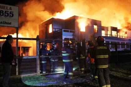 13-02-2017 Incendio provocado en una escuela de la Araucanía, en Chile POLITICA SUDAMÉRICA CHILE AGENCIAUNO