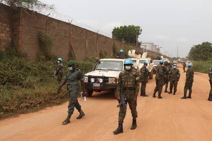 13-07-2020 Efectivos del contingente ruandés de la MINUSCA de patrulla en Bangui POLITICA AFRICA REPÚBLICA CENTROAFRICANA INTERNACIONAL UN/MINUSCA - LT. GABRIEL MUNYENGABE