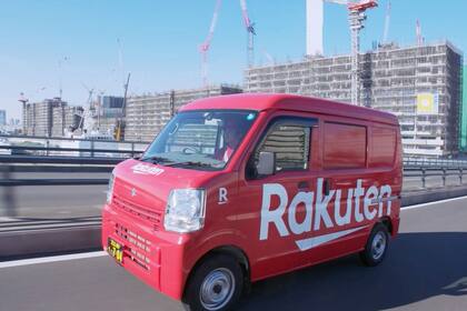 13/02/2020 Furgoneta con el logo de Rakuten en Japón. ECONOMIA EMPRESAS RAKUTEN