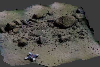 13/02/2024 Modelo 3D de un pequeño tramo del muro de piedra. La escala en la parte inferior de la imagen mide 50 cm. POLITICA INVESTIGACIÓN Y TECNOLOGÍA PHILIPP HOY, UNIVERSITY OF ROSTOCK