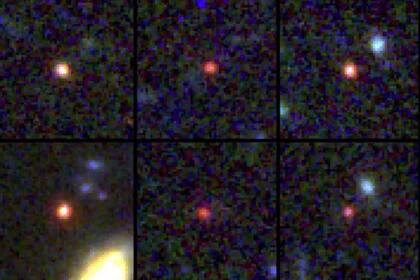 13/04/2023 Imágenes de seis candidatas a galaxias masivas, vistas entre 500 y 800 millones de años después del Big Bang. POLITICA INVESTIGACIÓN Y TECNOLOGÍA NASA/ESA/CSA/I. LABBE